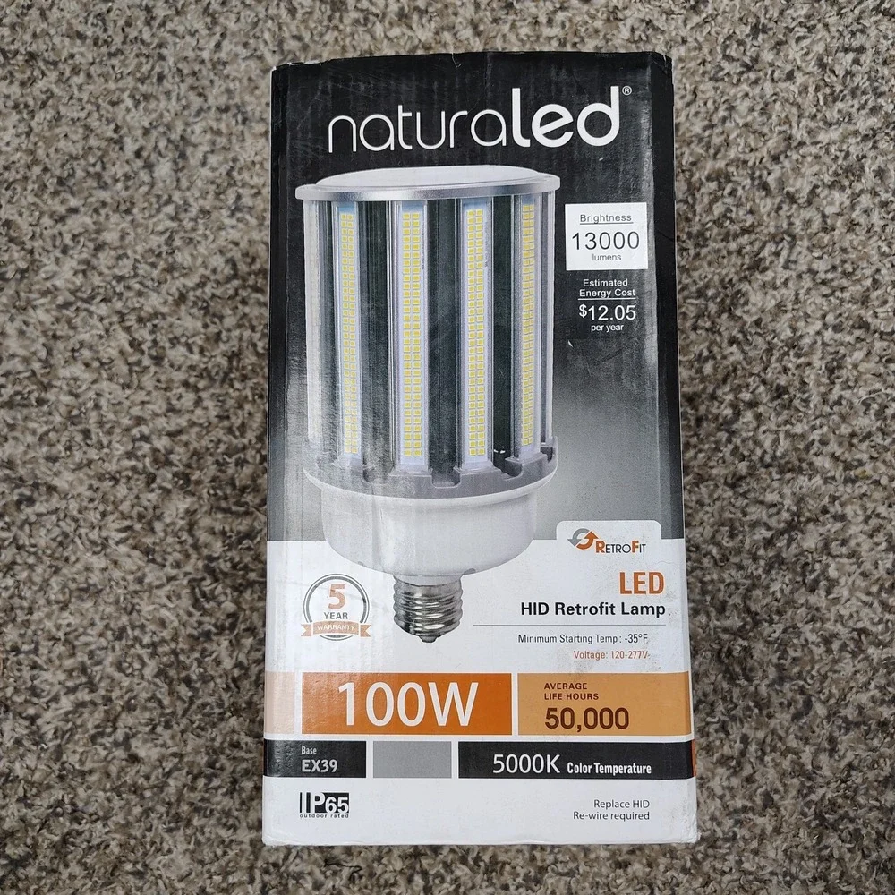 LED HID Replacement Corn Cob 120-227V 100W Watt EX39 50K 5000 Natural Daylight